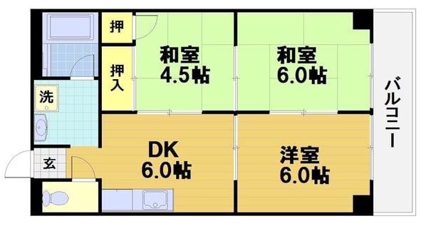 シャトーウメダの物件間取画像